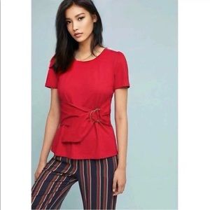 anthropologie   maeve dakota wrap red Small top